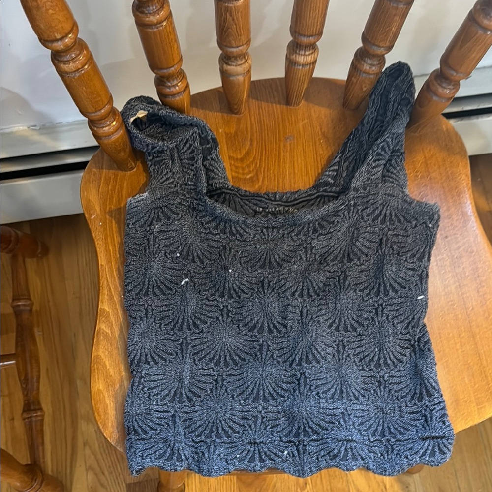 Free people Elegant Black Textured Women's Top
